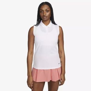 NWT Women’s White Nike Dri-FIT Victory Sleeveless Golf Polo, Size Medium